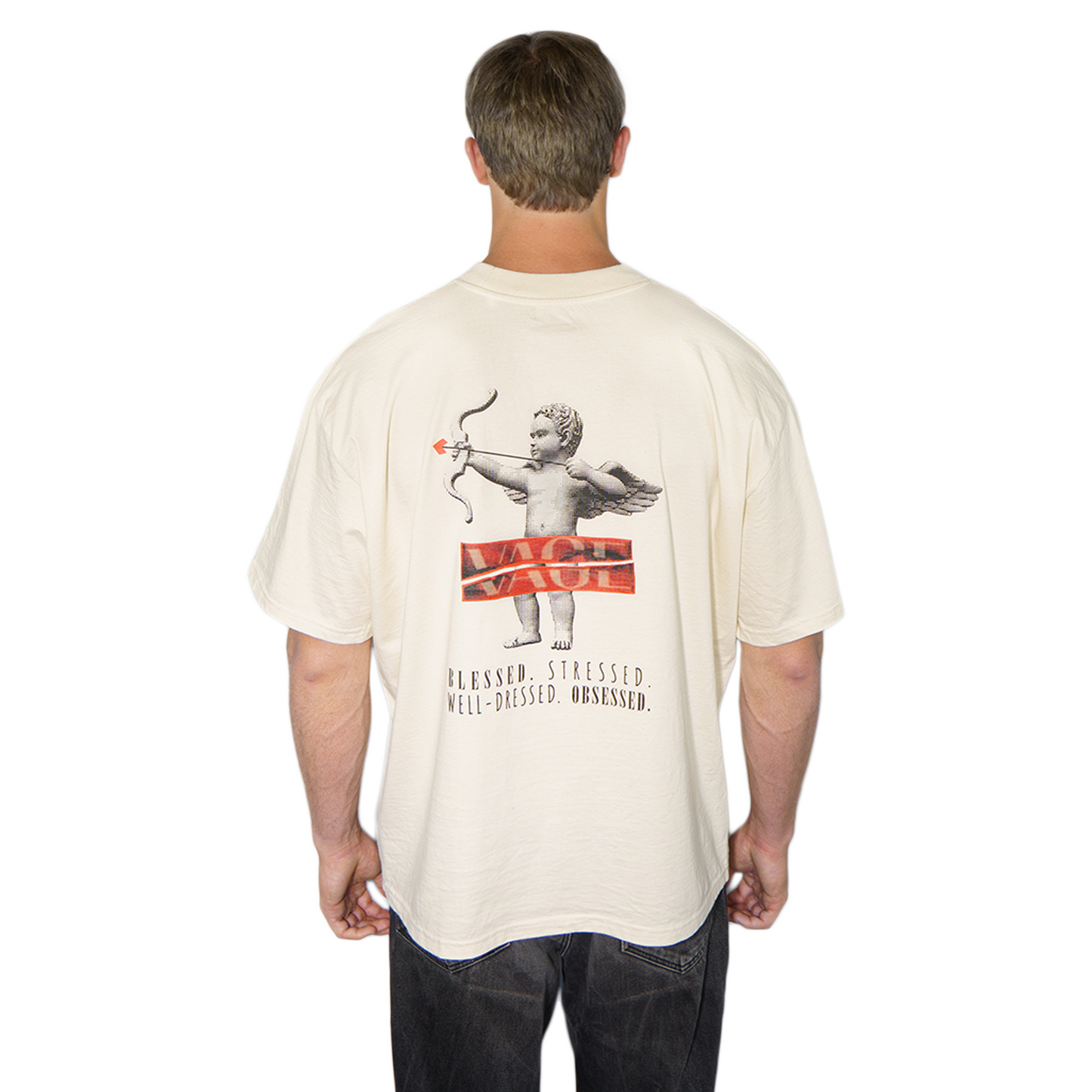 "AMORE" oversized tee natural raw