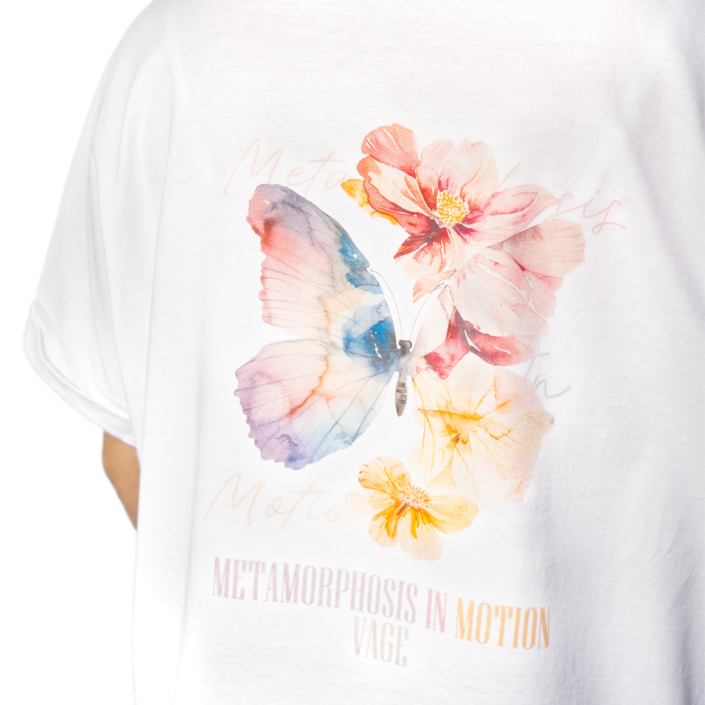 "METAMORA" oversized tee white