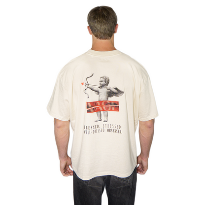 "AMORE" oversized tee natural raw
