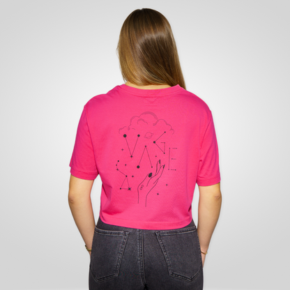"COSMIC" lightly cropped tee pink