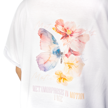 "METAMORA" oversized tee white