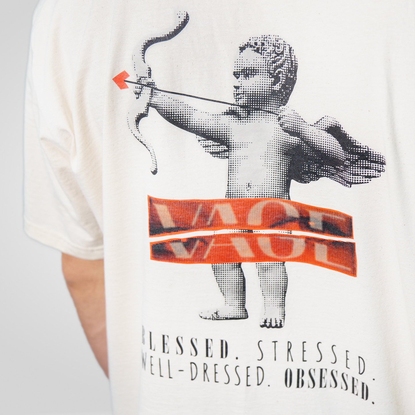 "AMORE" oversized tee natural raw