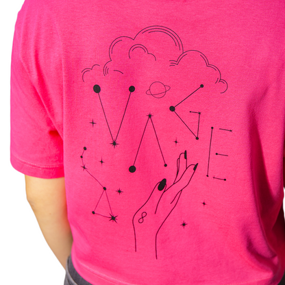 "COSMIC" lightly cropped tee pink