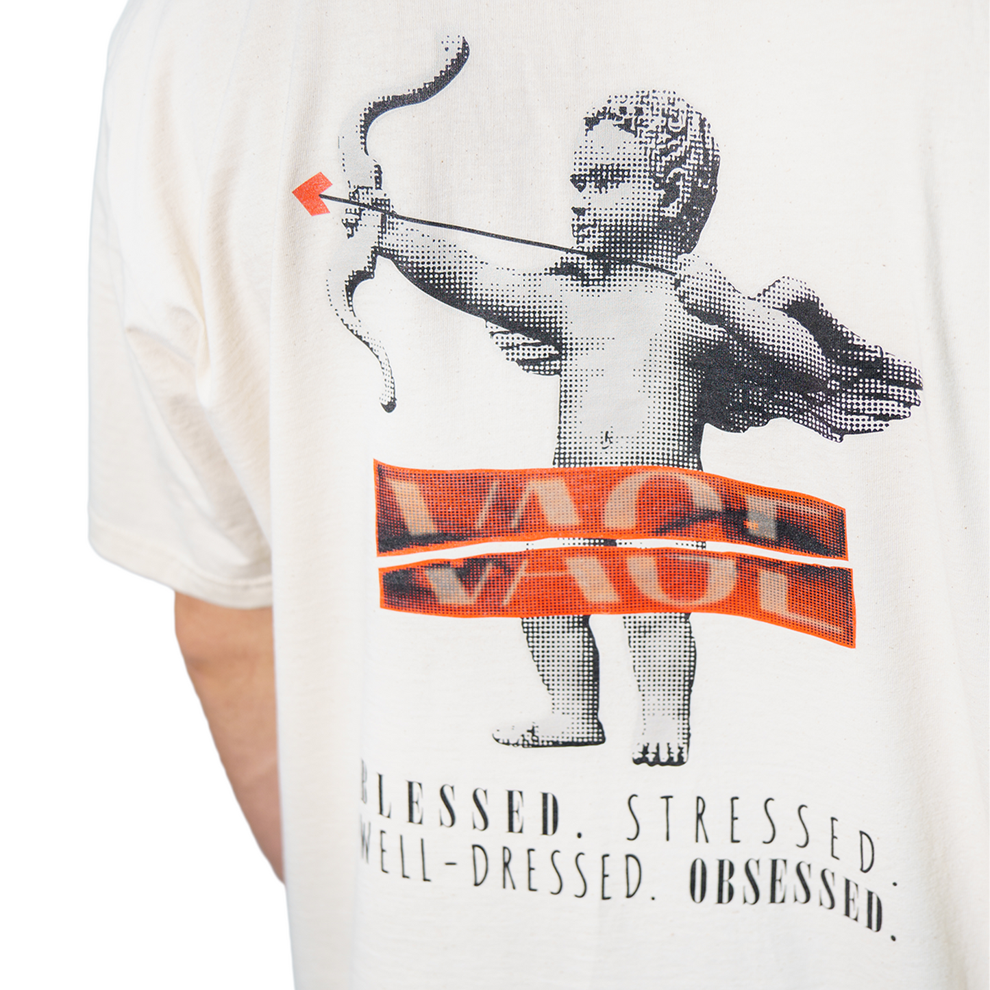 "AMORE" oversized tee natural raw
