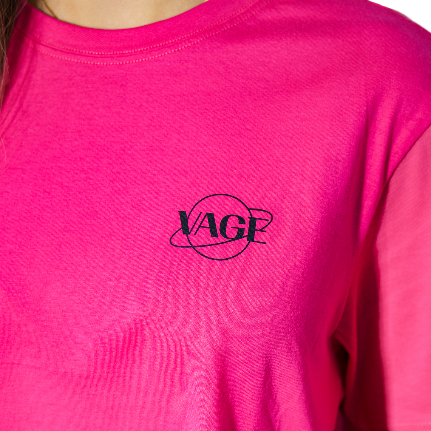 "COSMIC" lightly cropped tee pink