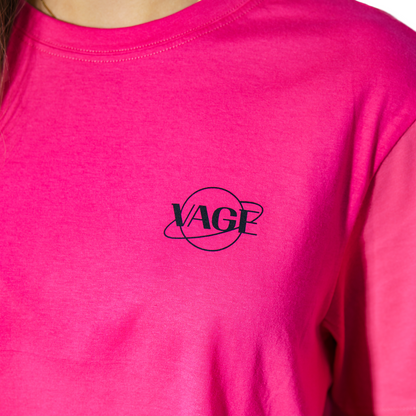 "COSMIC" lightly cropped tee pink