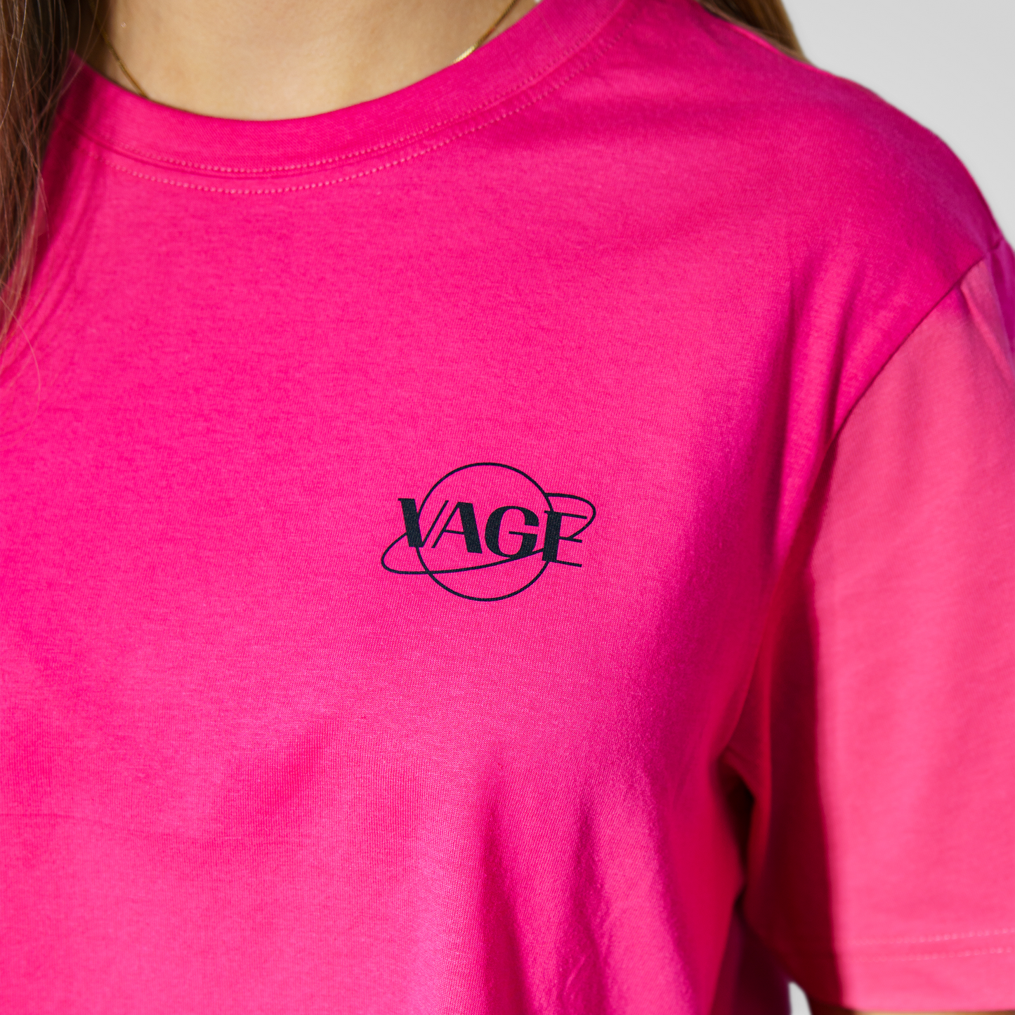 "COSMIC" lightly cropped tee pink