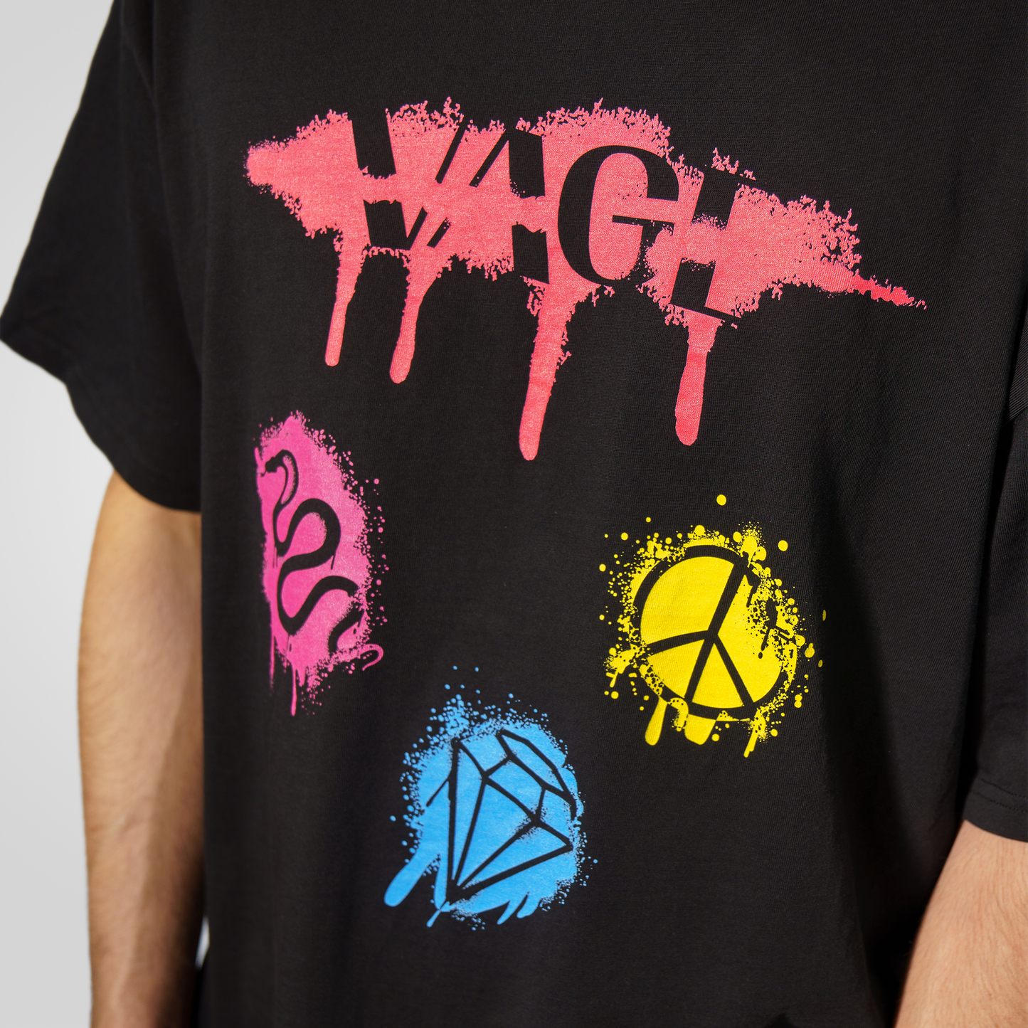 "IDENTITY" oversized tee black