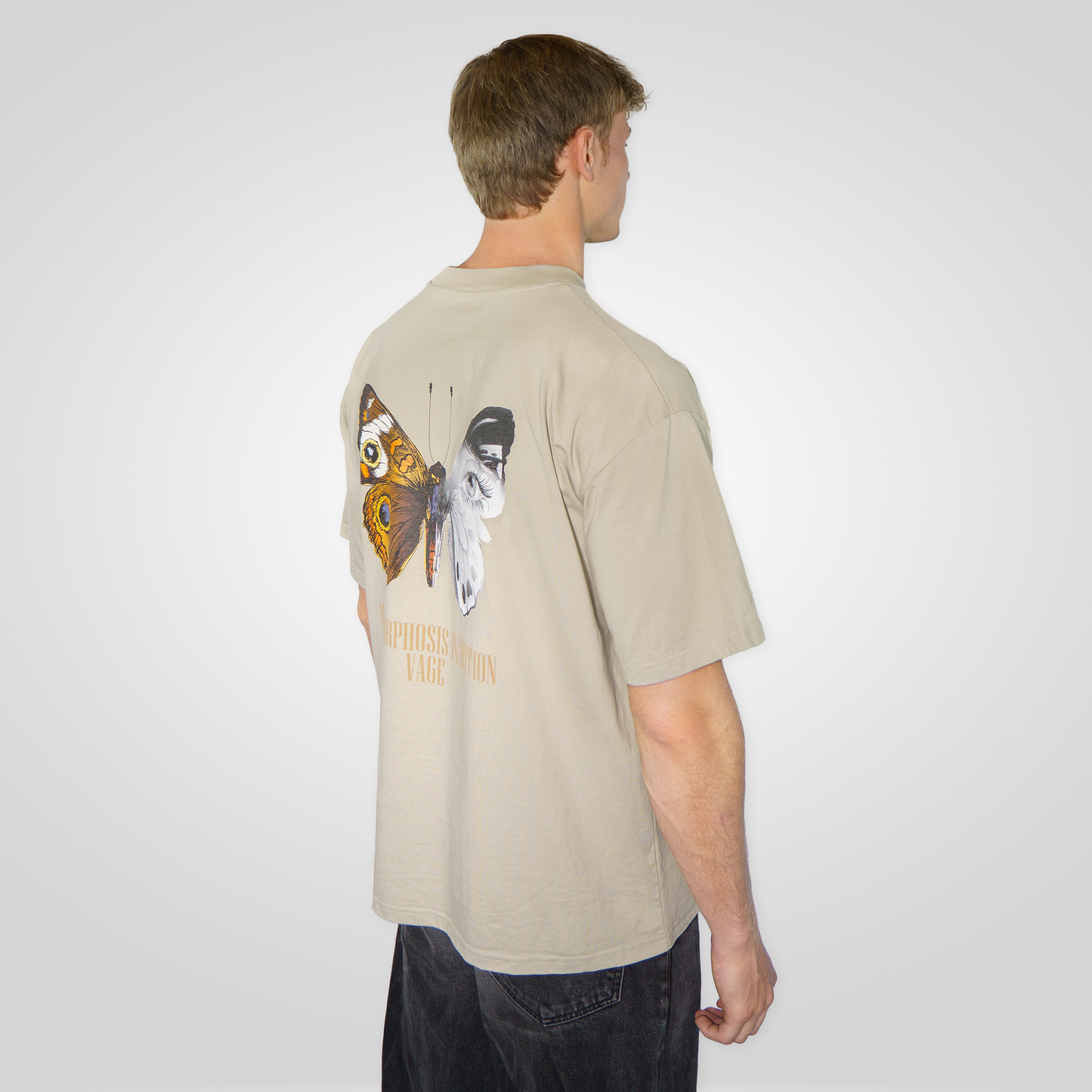 "METAMORPHOSIS" oversized tee stone