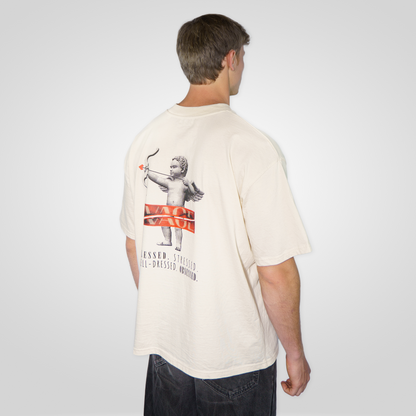 "AMORE" oversized tee natural raw