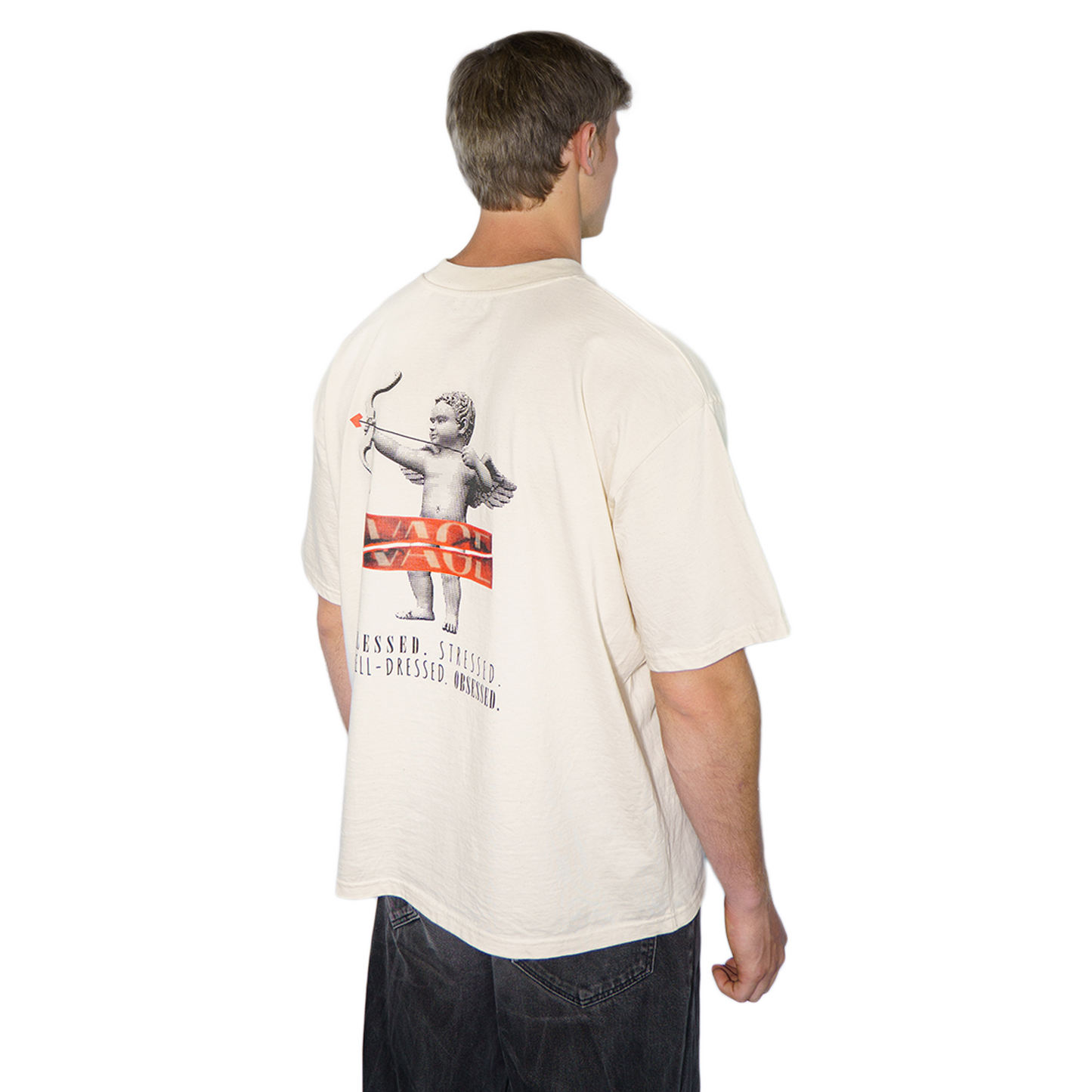 "AMORE" oversized tee natural raw