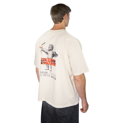 "AMORE" oversized tee natural raw