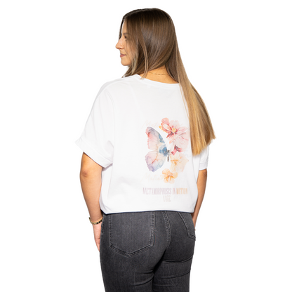 "METAMORA" oversized tee white