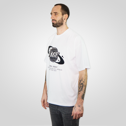 "GLOBAL ENERGY" oversized tee white
