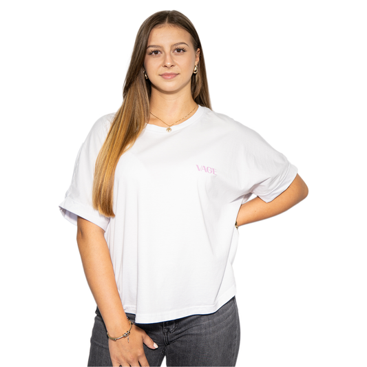 "METAMORA" oversized tee white