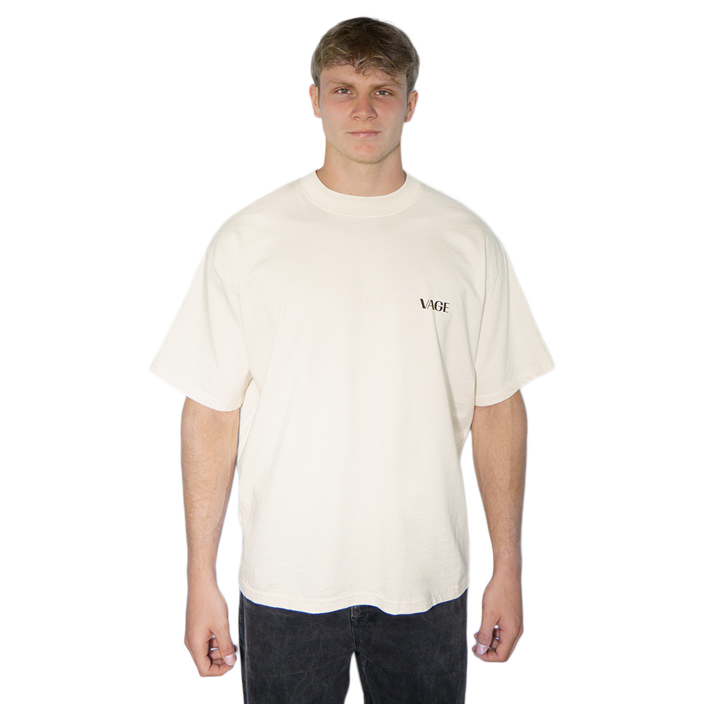 "AMORE" oversized tee natural raw