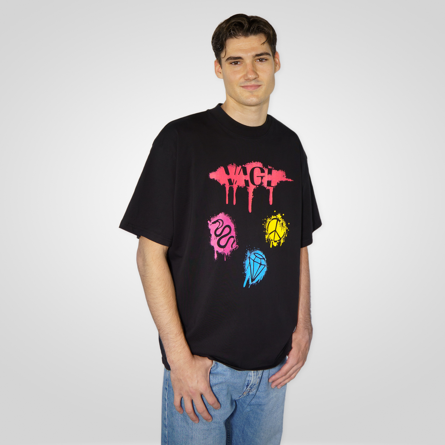 "IDENTITY" oversized tee black