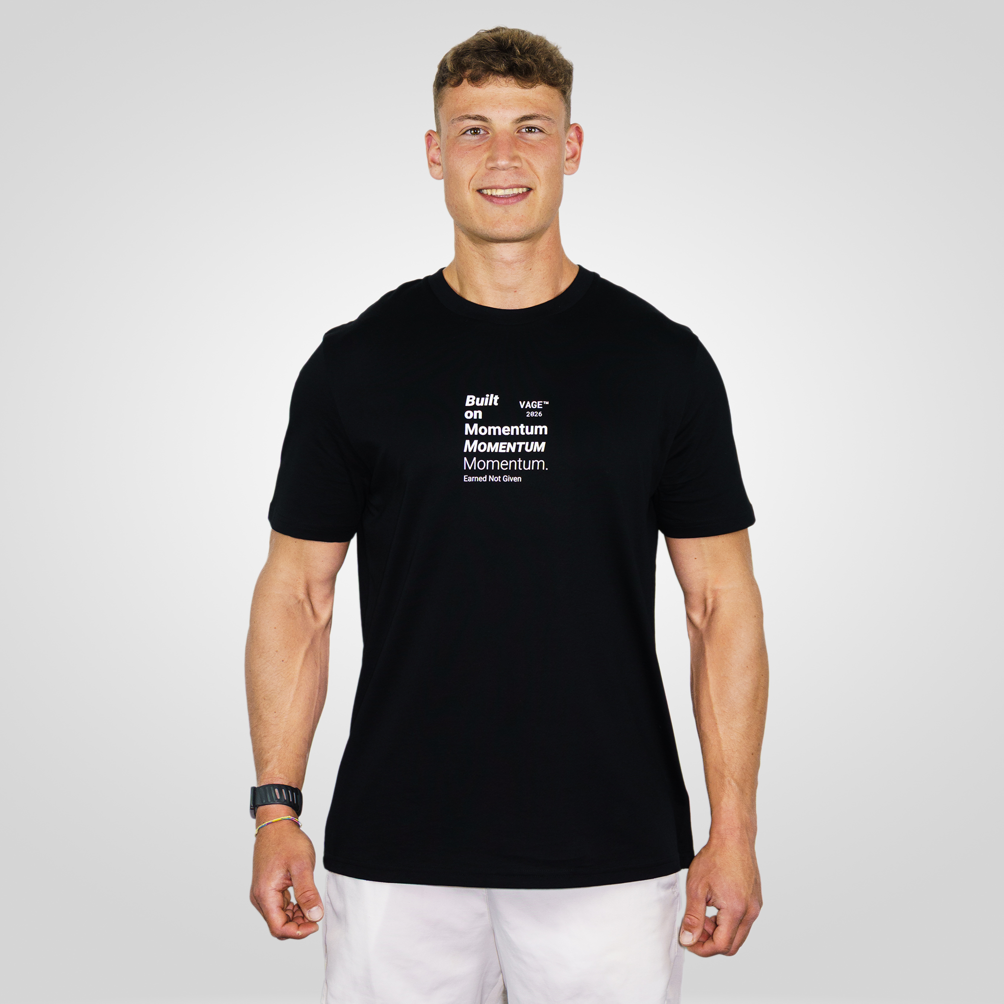 "MOMENTUM" regular tee black