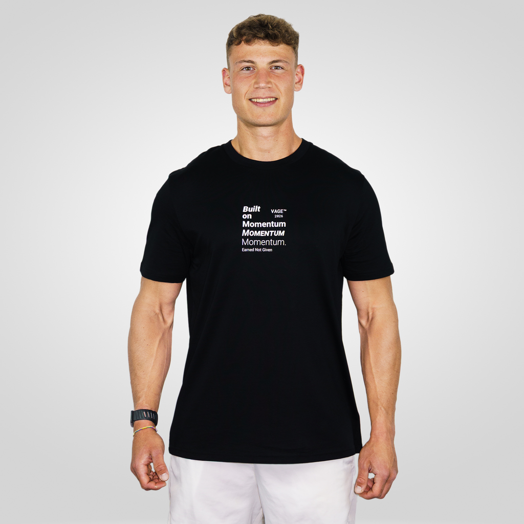 "MOMENTUM" regular tee black