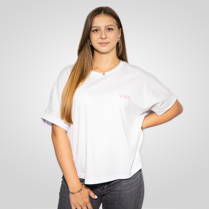 "METAMORA" oversized tee white