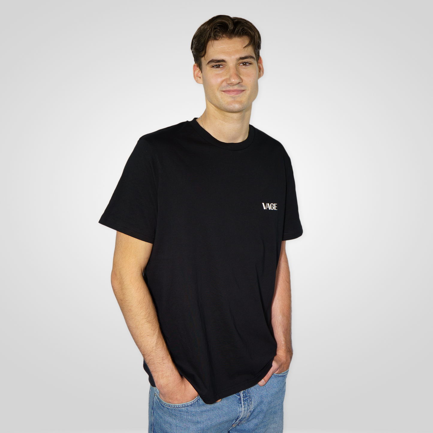 "BASIC" regular tee black