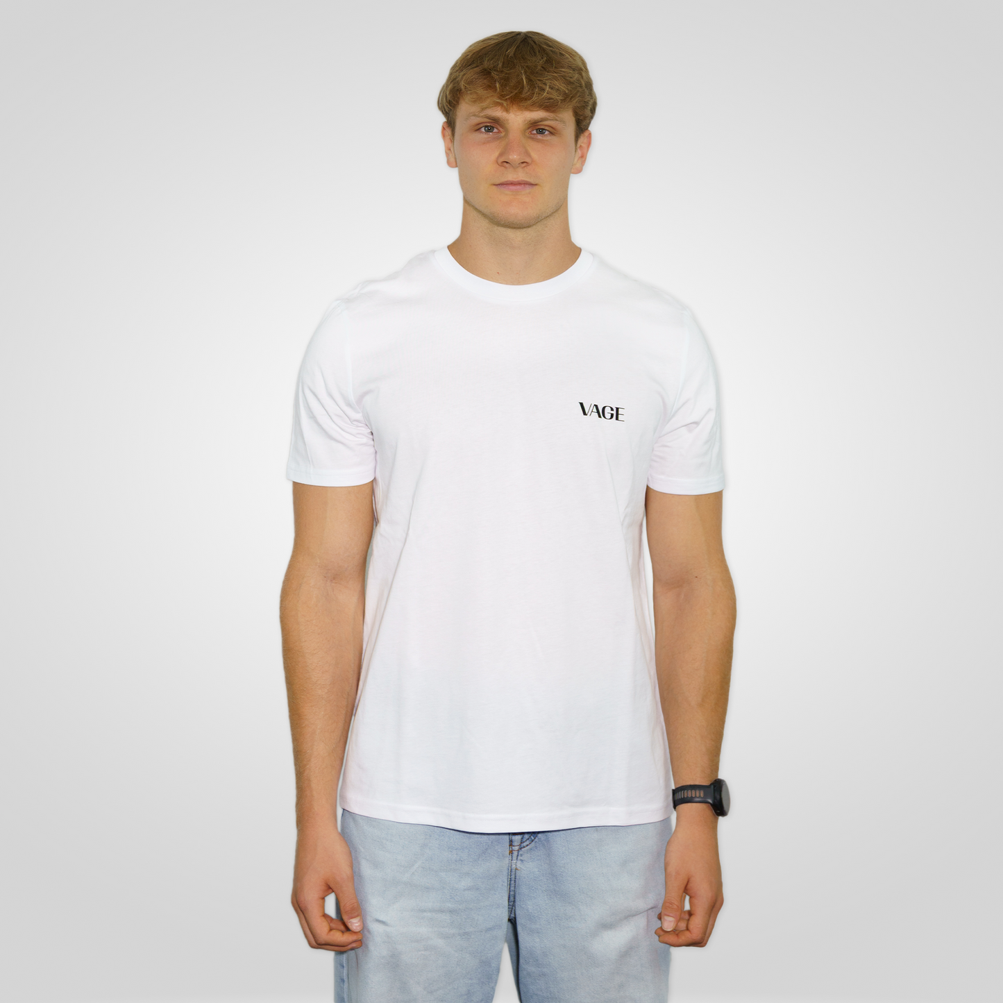"BASIC" regular tee white
