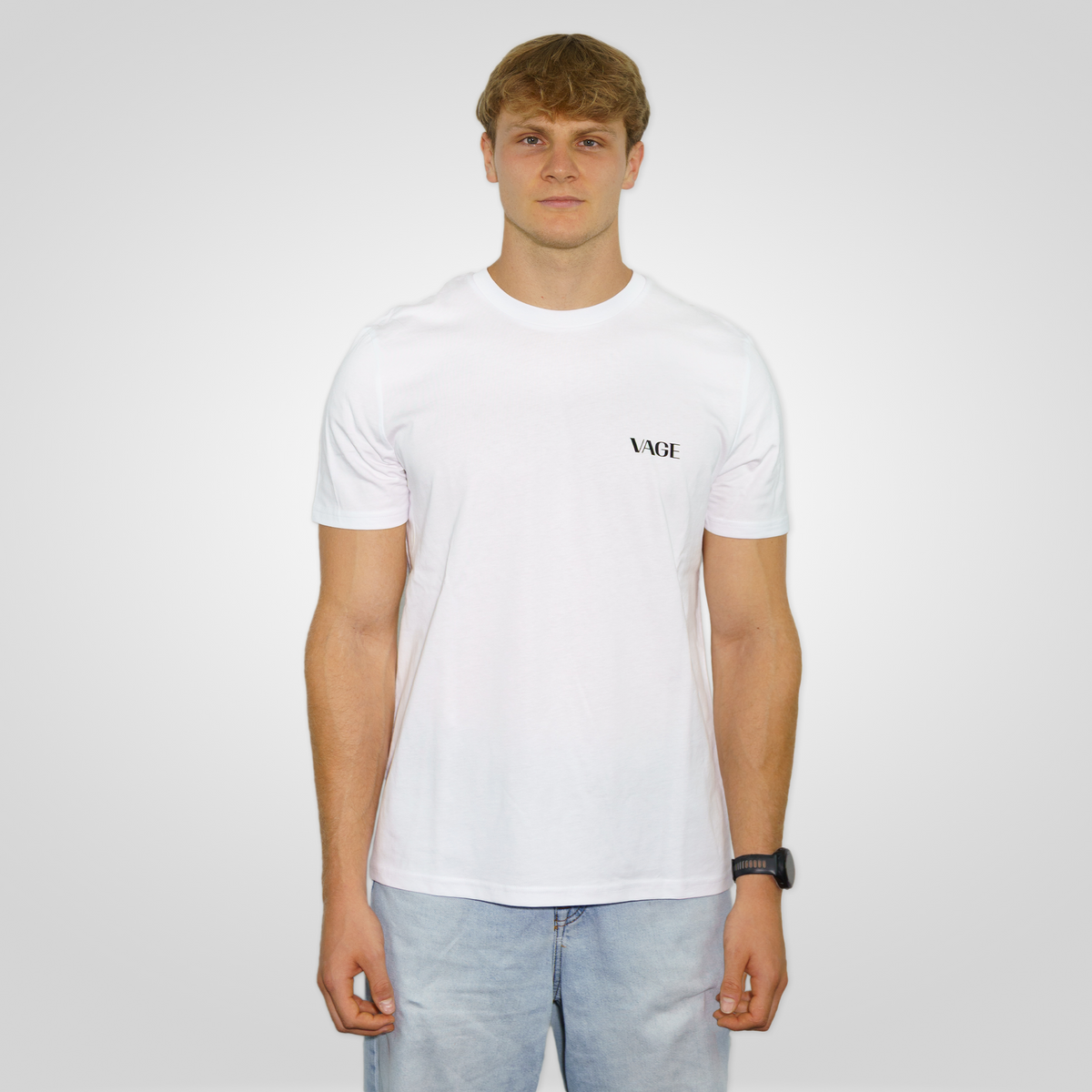 "BASIC" regular tee white