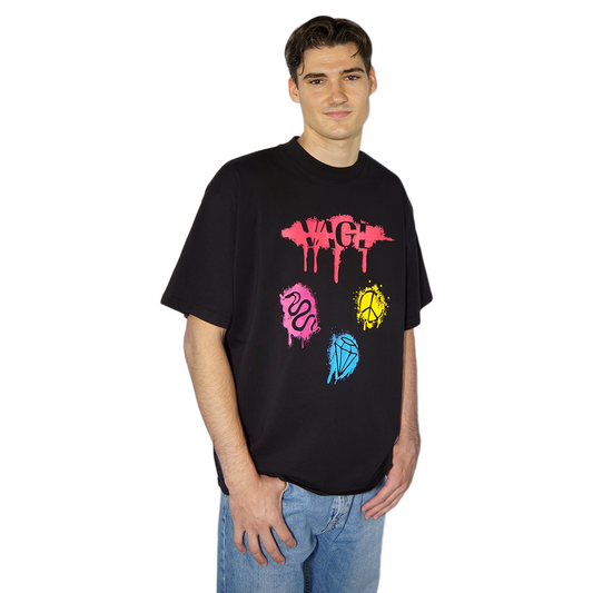 "IDENTITY" oversized tee black