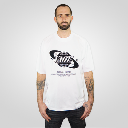 "GLOBAL ENERGY" oversized tee white