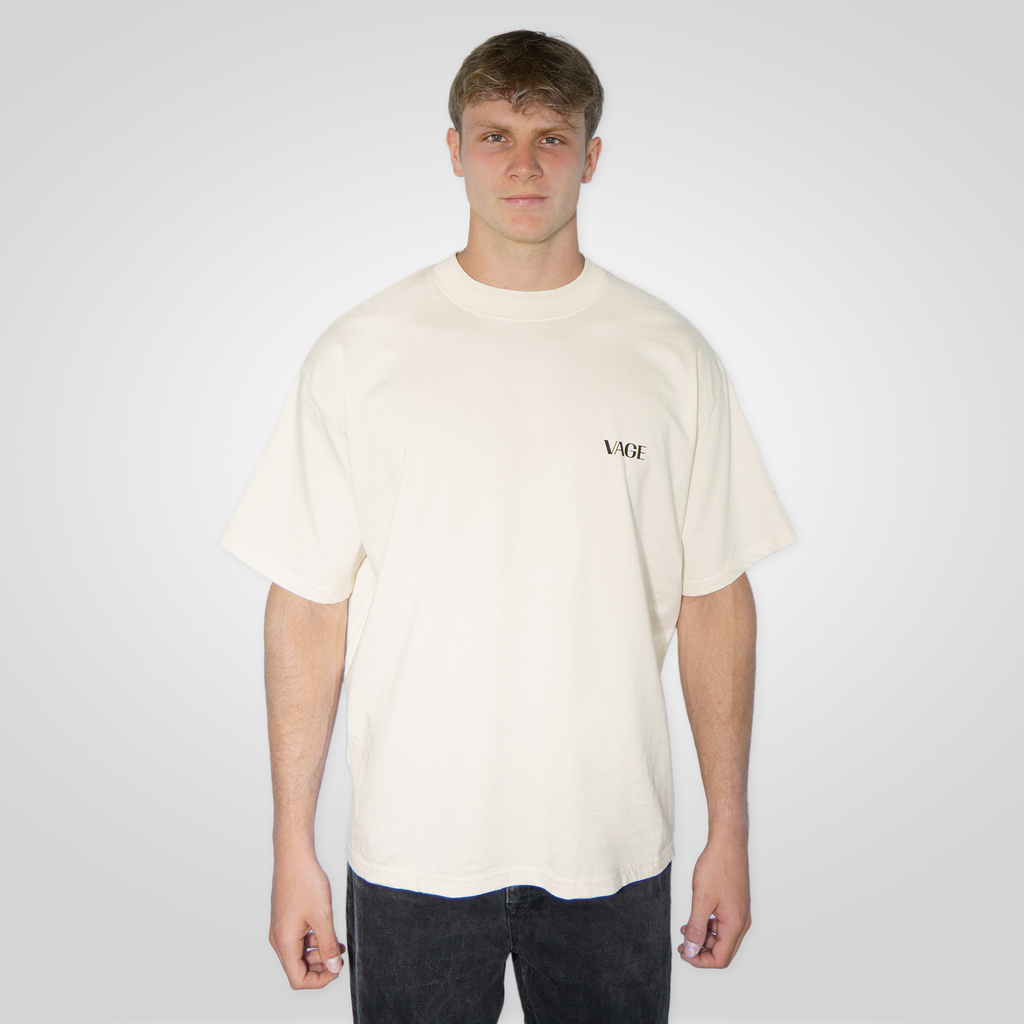 "AMORE" oversized tee natural raw